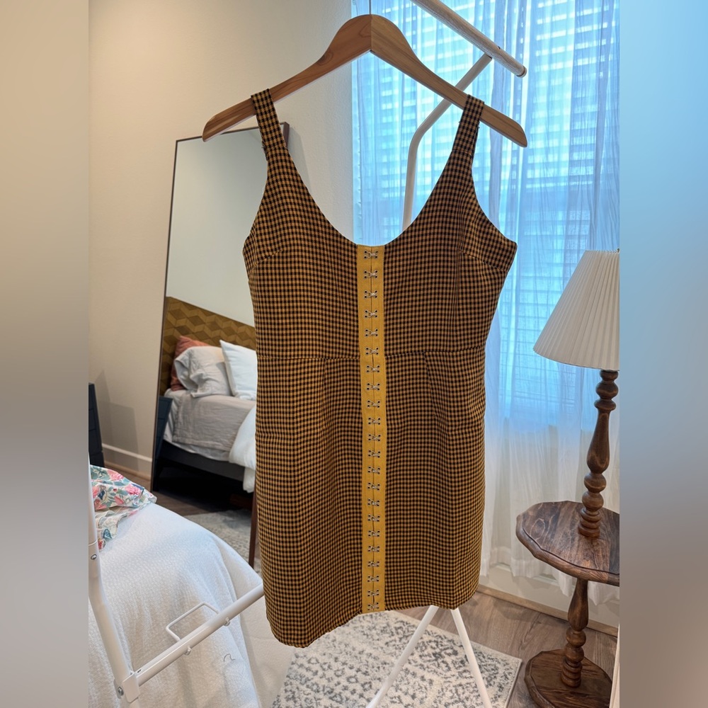 Blue Blush Checkered Mini Dress